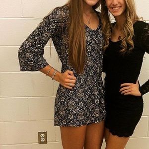 American Eagle Long Sleeve Floral Romper